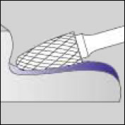 Rotary burr ball nose tree (radius end) rysunek